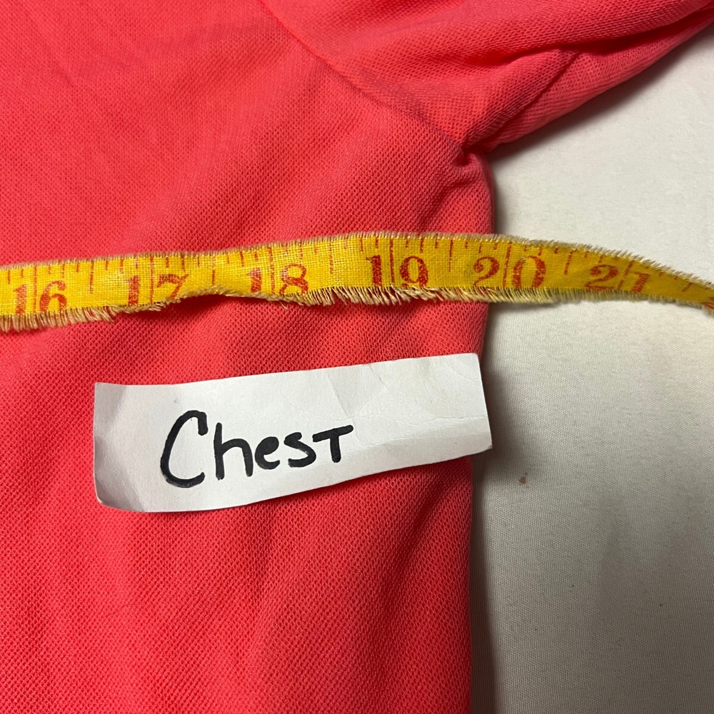 Susan Bristol Layered Colorblock Y2K Top Ruffle Hem Long‎ Sleeve Coral Pink XL - Picture 5 of 8